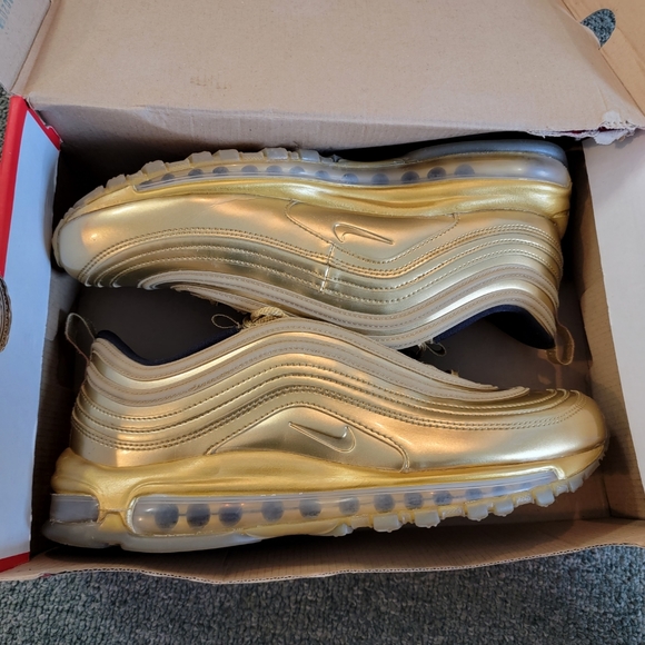NIKE AIR MAX 97 GOLD RARE FIND SIZE 10.5 - Picture 6 of 9